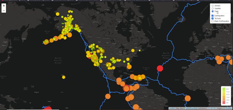 Earthquakes with leaflet.js